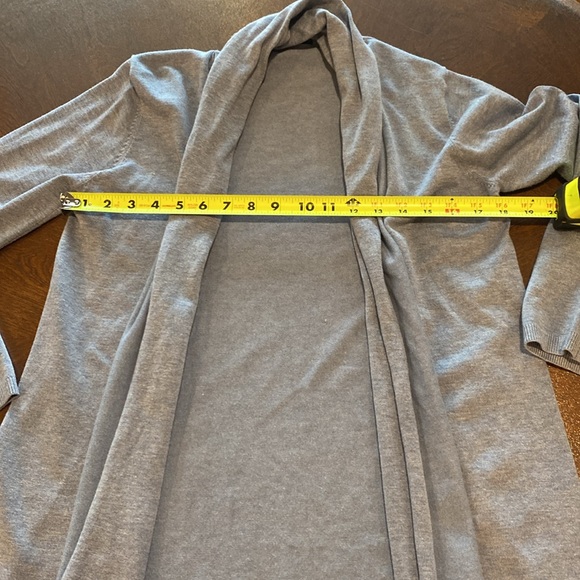 Zara Knit Light Blue Open Front Waterfall Tie Cardigan Sweater small NWOT - Picture 8 of 12